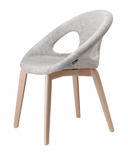 Кресло с обивкой Scab Design Natural Drop Pop бук, технополимер, ткань натуральный бук, светло-серый Фото 3