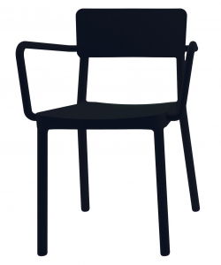 Кресло пластиковое Resol Lisboa armchair стеклопластик черный Фото 2