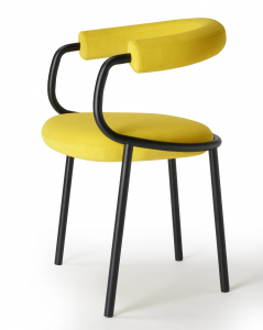 Кресло металлическое c обивкой Scab Design Koala Open сталь, технополимер, шерсть антрацит, желтый Фото 8