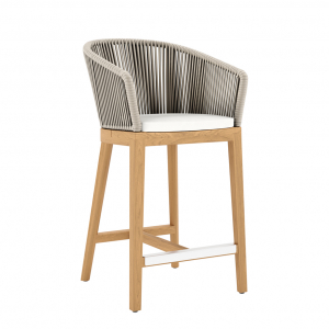 Кресло полубарное деревянное плетеное JANUS et Cie Heron тик, алюминий, роуп натуральный, песочный Фото 8