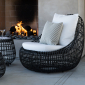 Столик плетеный кофейный JANUS et Cie Vino алюминий, искусственный ротанг, мрамор лавовый, белый Фото 6