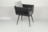 Кресло металлическое плетеное с подушкой Caris Taken алюминий, роуп, ткань Фото 14