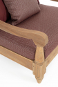 Кресло деревянное с подушками Garden Relax Bali тик, олефин натуральный, винный Фото 8