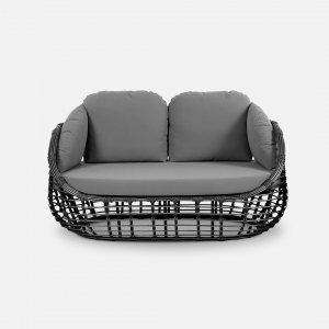 Комплект плетеной мебели ReeHouse Lotus алюминий, искусственный ротанг, олефин, стекло черный металлик, серый, графит Фото 23