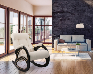 Кресло-качалка IM-Design дерево, экокожа/ткань Фото 1