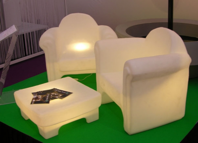Кресло пластиковое светящееся SLIDE Easy Chair Lighting полиэтилен белый Фото 11