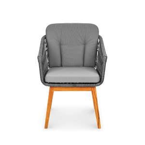 Кресло плетеное с подушками ReeHouse Letto алюминий, ясень, искусственный ротанг, олефин черный металлик, серый Фото 14