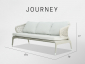 Диван трехместный плетеный с подушками Skyline Design Journey алюминий, искусственный ротанг, sunbrella бежевый Фото 4