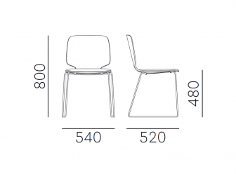 Стул с мягким сиденьем на полозьях-thumbs-Фото3
