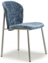 Стул с обивкой Scab Design Finn сталь, шенилл матовый никель, синий Фото 1