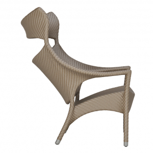 Кресло лаунж плетеное JANUS et Cie Amari алюминий, искусственный ротанг палладиевый саржевый Фото 3