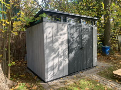 Сарай из ДПК Keter Artisan 7x9 древесно-пластиковый композит серый Фото 15