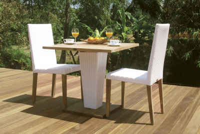 Стул плетеный Giardino Di Legno Fiji тик, искусственный ротанг белый Фото 4