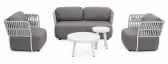 Диван плетеный с подушками Garden Relax Palmer алюминий, олефин белый, серый Фото 5