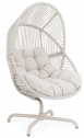 Кресло лаунж плетеное Garden Relax Palawan сталь, роуп, полиэстер бежевый, белый Фото 1