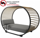 Лаунж-лежак металлический Gloster Cradle Lounge алюминий, тик, ткань метеор Фото 1