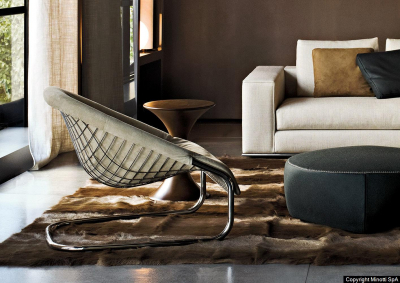 Кресло мягкое Minotti Cortina  металл, кожа Фото 6