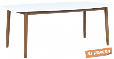 Стол каменный обеденный Tagliamento Apoyo акация, искусственный камень Cement грецкий орех, белый Фото 1