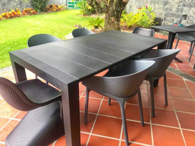 Стол пластиковый раздвижной Siesta Contract Vegas Table Medium стеклопластик черный Фото 6