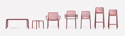 Стул пластиковый полубарный Nardi Doga Stool Mini стеклопластик марсала Фото 5