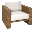 Кресло деревянное с подушками Giardino Di Legno Stratos тик, акрил Фото 1