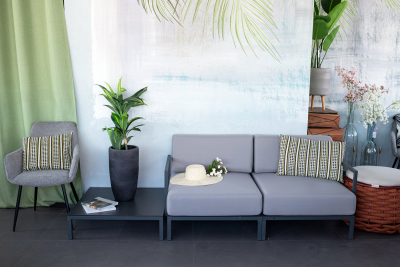Комплект кресел Garden Relax Cora Set 2 алюминий, полиэстер черный, темно-серый Фото 12
