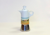 Кофеварка гейзерная Ancap Espressina Classic фарфор деколь Contrade Italiane Фото 3