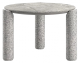 Столик кофейный каменный SNOC Lorvain Silver M песчаник, алюминий, камень серебряный, светло-серый Фото 1