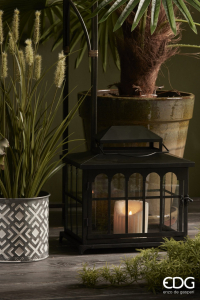 Набор из 2-х фонарей с полосами EDG Lantern металл черный Фото 2