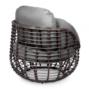 Комплект плетеной мебели ReeHouse Lotus алюминий, искусственный ротанг, олефин, стекло шоколад металлик, серый, графит Фото 11