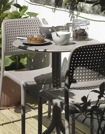 Стол пластиковый обеденный Step + Step Mini, тортора, Ø605х400-765 мм