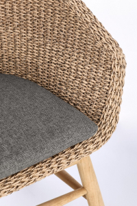 Кресло плетеное с подушкой Garden Relax Genesis тик, алюминий, искусственный ротанг, олефин натуральный, серый Фото 8