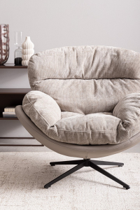 Кресло кожаное с подушкой Garden Relax Adinda сталь, фанера, искусственная кожа, полиэстер темно-серый, тортора Фото 9