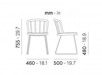 Стул деревянный на полозьях с обивкой-thumbs-Фото3
