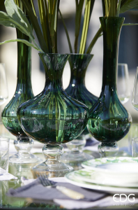 Ваза с длинным горлышком Полосы EDG Vase стекло зеленый Фото 8