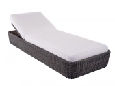 Шезлонг-лежак плетеный с матрасом Unopiu Agorà алюминий, искусственный ротанг, акрил тропический коричневый, белый Фото 6