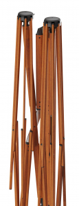 Зонт профессиональный двухкупольный 2.9х6.3 м Scolaro Galaxia Dual T Timber алюминий, акрил имитация ироко, серебристо-серый Фото 2