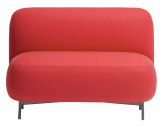 Диван двухместный мягкий PEDRALI Buddy сталь, ткань черный, красный Фото 1