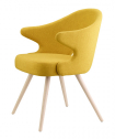 Кресло деревянное мягкое Scab Design You бук, ткань отбеленный бук, желтый Фото 3