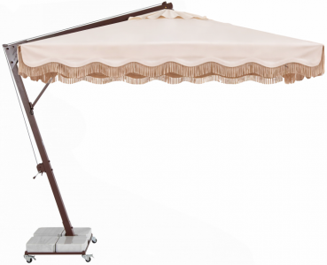 Зонт профессиональный 3х3 м THEUMBRELA SEMSIYE EVI Banana алюминий, акрил, бахрома коричневый, натуральный Фото 10