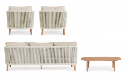 Комплект лаунж мебели Garden Relax Apollus алюминий, тик, роуп, олефин натуральный Фото 8