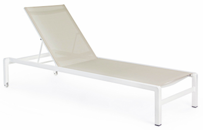 Шезлонг-лежак металлический Garden Relax Konnor алюминий, текстилен белый Фото 1