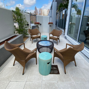 Кресло лаунж плетеное JANUS et Cie Amari алюминий, искусственный ротанг дымчатый Фото 46