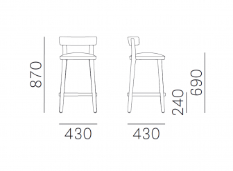 Стул деревянный полубарный с обивкой-thumbs-Фото3