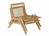Стул лаунж деревянный плетеный Unopiu Synthesis тик, искусственный ротанг Фото 4