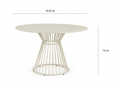 Стол металлический обеденный Garden Relax Austin сталь кремовый Фото 2
