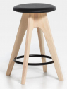 Табурет деревянный  полубарный  с обивкой SIPA Tommy ясень, металл, ткань Фото 15