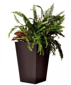 Кашпо пластиковое Keter Rattan Planter M пластик с имитацией плетения коричневый Фото 2