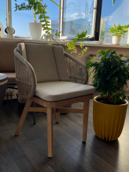 Кресло обеденное деревянное с подушками-thumbs-Фото1