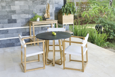 Стол деревянный обеденный Giardino Di Legno Emily тик, сланец Фото 7